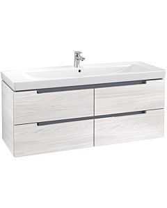 Villeroy&Boch Subway 2.0 XL Waschtischunterschrank A69810E8,128,7x52x44,9cm,White Wood,Griff chrom