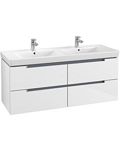 Villeroy & Boch Subway 2.0 Waschtischunterschrank A69900DH,128,7x52x44,9 cm,Glossy White,Griff matt