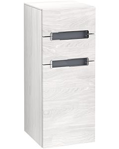 Villeroy und Boch Subway 2.0 Seitenschrank A7130RE8 35,6x85,7cm, rechts, Griff silbermatt, silbergrau, white wood