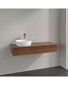 Meuble vasque Villeroy &amp; Boch Antao K11112HM 120 x 19 x 50 cm, plan vasque couleur noyer chaud, noyer chaud