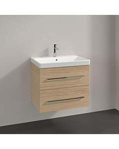 Villeroy und Boch Avento Waschtisch-Unterschrank A89000VJ 63 x 51,4 x 45,2 cm, 2 Auszüge, wandhängend, Nordic Oak
