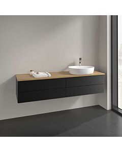 Villeroy und Boch Antao Waschtisch-Unterschrank K27151PD 160x36x50cm, Hahnloch, Waschbeckenplattenfarbe honey oak, black matt lacquer