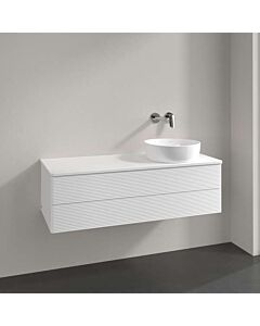Villeroy und Boch Antao Waschtisch-Unterschrank K23150MT 120x36x50cm, Hahnloch, Waschbeckenplattenfarbe Lack, white matt lacquer
