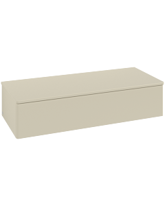 Villeroy &amp; Boch Antao sideboard L41000HJ with lighting, 1 drawer, 1200 x 268 x 500 mm, smooth front, Silk Grey Matt Lacquer / Silk Grey Matt Lacquer