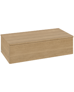 Villeroy &amp; Boch Antao vanity unit L40001HN with lighting, 1 drawer, 1000 x 268 x 500 mm, smooth front, Honey Oak / Honey Oak