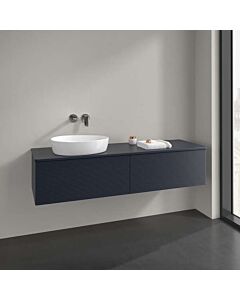 Meuble vasque Villeroy &amp; Boch Antao K37110HG 160 x 36 x 50 cm, plan vasque laqué, laque mate bleu nuit