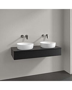 Villeroy &amp; Boch Antao vanity unit K13150PD 120x19x50cm, tap hole, washbasin top color lacquer, black matt lacquer