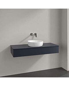 Villeroy und Boch Antao Waschtisch-Unterschrank L10050HG mit Beleuchtung, 1 Auszug, 1200 x 190 x 500 mm, Front ohne Struktur, Midnight Blue Matt Lacquer / Midnight Blue Matt Lacquer