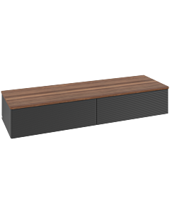 Villeroy und Boch Antao Sideboard L42102PD 160x26,8x50cm, Waschbeckenplattenfarbe warm walnut, black matt lacquer