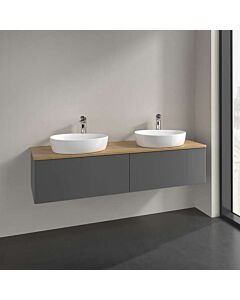 Villeroy und Boch Antao Waschtisch-Unterschrank K39051GK 160x36x50cm, Hahnlochbohrung, Waschbeckenplattenfarbe honey oak, anthracite matt lacquer