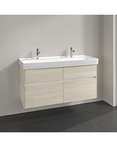 Villeroy und Boch Collaro vanity unit C012B0AA 115.4x54.6x44.4cm, washbasin in the middle, LED, white oak