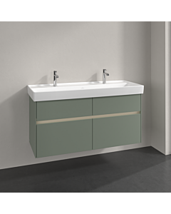 Villeroy und Boch Collaro meuble sous-vasque C012B0AF 115,4x54,6x44,4cm, évier au milieu, LED, vert tendre