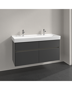 Villeroy und Boch Collaro vanity unit C012B0VR 115.4x54.6x44.4cm, washbasin in the middle, LED, graphite