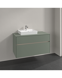 Villeroy und Boch Collaro meuble sous-vasque C01400AF 100x54,8x50cm, meuble sous-vasque à gauche, vert tendre