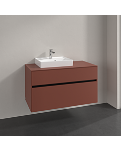 Villeroy und Boch Collaro Vanity unit C01400AH 100x54,8x50cm, washbasin left, wine red