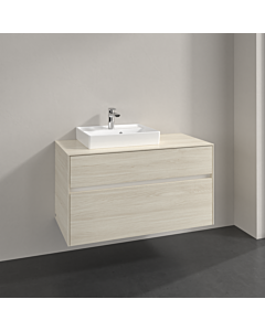 Villeroy und Boch Collaro meuble sous-vasque C014B0AA 100x54,8x50cm, meuble sous-vasque à gauche, éclairage LED 7,3 W, chêne blanc