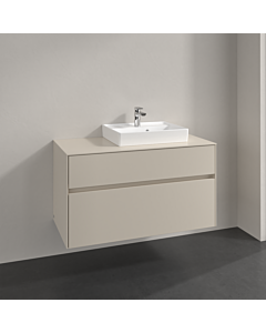 Villeroy und Boch Collaro meuble sous-vasque C01500VN 100x54,8x50cm, meuble sous-vasque à droite, gris cachemire