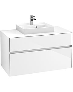Villeroy & Boch Collaro Waschtischunterschrank C01600DH 100x54,8x50cm, Waschtisch mittig, Glossy White