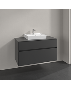 Villeroy und Boch Collaro Waschtischunterschrank C01600VR 100x54,8x50cm, Waschtisch mittig, graphite