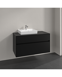 Villeroy und Boch Collaro vanity unit C017B0VL 100x54.8x50cm, washbasin left, LED lighting 7.3 W, volcano black