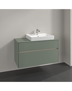 Villeroy und Boch Collaro meuble sous-vasque C018B0AF 100x54,8x50cm, meuble sous-vasque à droite, éclairage LED 7,3 W, vert tendre