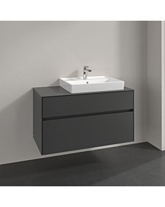 Villeroy und Boch Collaro vanity unit C018B0VR 100x54.8x50cm, washbasin right, LED lighting 7.3 W, graphite