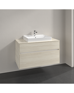 Villeroy und Boch Collaro Waschtischunterschrank C01900AA 100x54,8x50cm, Waschtisch mittig, white oak