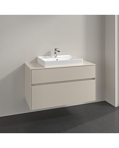 Villeroy und Boch Collaro meuble sous-vasque C01900VN 100x54,8x50cm, lavabo au milieu, gris cachemire