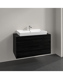 Villeroy und Boch Collaro vanity unit C02000AB 100x54.8x50cm, washbasin in the middle, black oak