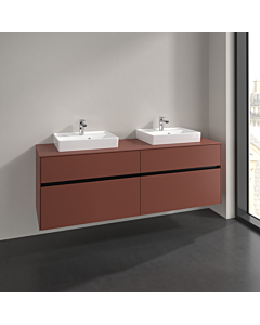Villeroy und Boch Collaro vanity unit C02100AH 160x54.8x50cm, for 2 Waschtische , wine red