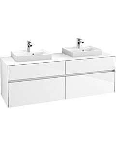 Villeroy & Boch Collaro Waschtischunterschrank C02100DH 160x54,8x50cm, für 2 Waschtische, Glossy White