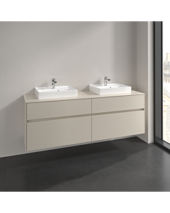 Villeroy und Boch Collaro Waschtischunterschrank C02100VN 160x54,8x50cm, für 2 Waschtische, cashmere grey