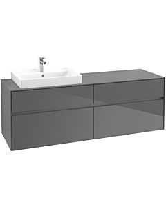 Villeroy & Boch Collaro Waschtischunterschrank C02200FP 160x54,8x50cm, Waschtisch links, Glossy Grey