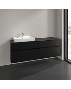 Villeroy und Boch Collaro vanity unit C02200VL 160x54.8x50cm, washbasin left, volcano black