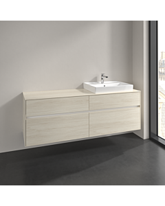 Villeroy und Boch Collaro meuble sous-vasque C023B0AA 160x54,8x50cm, meuble sous-vasque à droite, éclairage LED 12W, chêne blanc