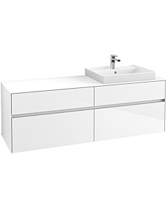 Villeroy & Boch Collaro Waschtischunterschrank C02300DH 160x54,8x50cm, Waschtisch rechts, Glossy White