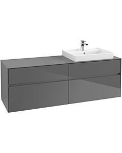 Villeroy & Boch Collaro Villeroy & Boch C02300FP 160x54.8x50cm, lavabo droit, Glossy Grey