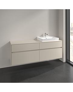 Villeroy und Boch Collaro Waschtischunterschrank C02300VN 160x54,8x50cm, Waschtisch rechts, cashmere grey