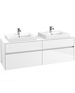Villeroy & Boch Collaro Villeroy & Boch C02400DH 160x54.8x50cm, pour 2 Waschtische , Glossy White