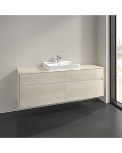 Villeroy und Boch Collaro vanity unit C025B0AA 160x54.8x50cm, washbasin in the middle, LED lighting 12W, white oak