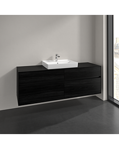 Villeroy und Boch Collaro meuble sous-vasque C02500AB 160x54,8x50cm, vasque au milieu, chêne noir
