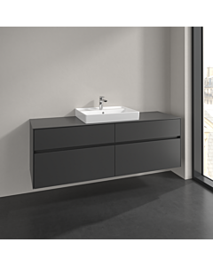 Villeroy und Boch Collaro meuble sous-vasque C02500VR 160x54,8x50cm, lavabo au milieu, graphite