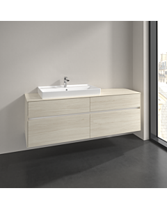 Villeroy und Boch Collaro meuble sous-vasque C026B0AA 160x54,8x50cm, meuble sous-vasque à gauche, éclairage LED 12W, chêne blanc