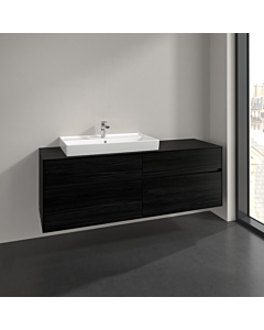 Villeroy und Boch Collaro vanity unit C026B0AB 160x54.8x50cm, washbasin left, LED lighting 12W, black oak