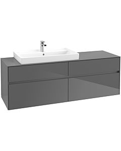 Villeroy & Boch Collaro Waschtischunterschrank C02600FP 160x54,8x50cm, Waschtisch links, Glossy Grey