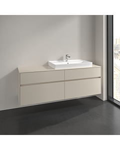 Villeroy und Boch Collaro Waschtischunterschrank C027B0VN 160x54,8x50cm, Waschtisch rechts, LED-Beleuchtung 12W, cashmere grey