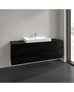 Villeroy und Boch Collaro meuble sous-vasque C02800AB 160x54,8x50cm, vasque au milieu, chêne noir