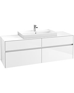 Villeroy & Boch Collaro Waschtischunterschrank C02800DH 160x54,8x50cm, Waschtisch mittig, Glossy White