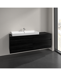 Villeroy und Boch Collaro vanity unit C029B0AB 160x54.8x50cm, washbasin left, with LED lighting, black oak