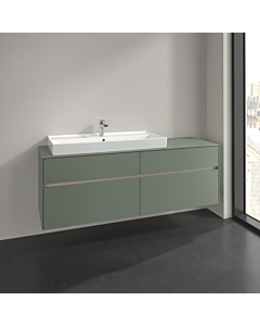 Villeroy und Boch Collaro meuble sous-vasque C02900AF 160x54,8x50cm, meuble sous-vasque à gauche, vert tendre